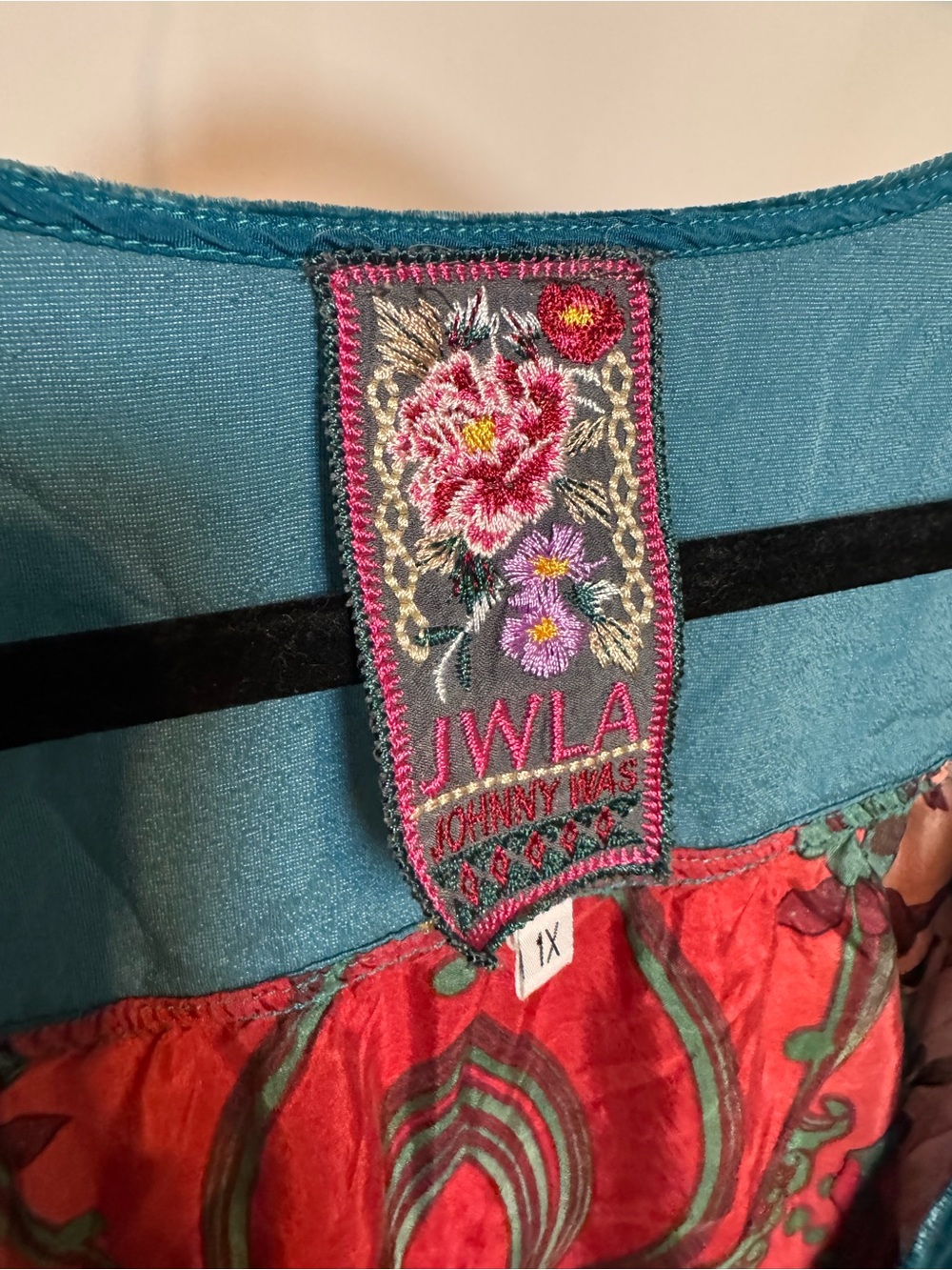 Johnny Was "Lucia" Velvet Trim Mix Tunic - Picture 5 of 6